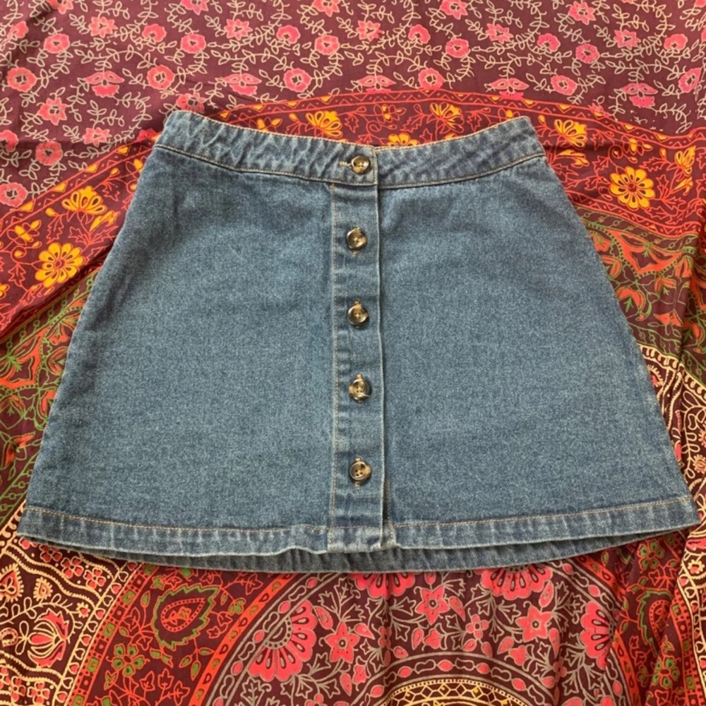 Button Down Jean Skirt